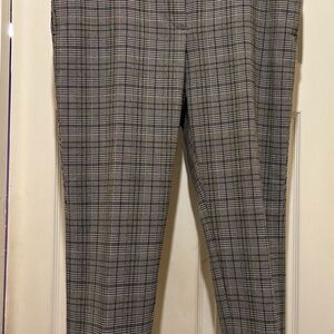 Ann Taylor Women's Black and White Plaid Straight Leg Pants